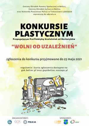 plakat konkursu wolni od uzależnień