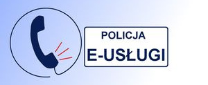 słuchawka telefonu i napis policja e-usługi