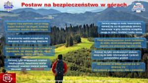 plakat kampanii postaw na bezpieczeństwo w górach