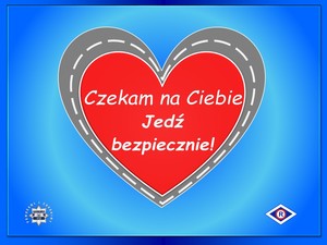 napis czekam na ciebie jedź bezpiecznie