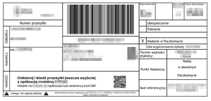 zdjęcie poglądowe etykiety nadawczej