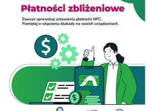 plakat dotyczący płatności zbliżeniowych