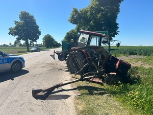 Ciągnik rolniczy uczestniczący w zdarzeniu drogowym