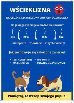 plakat wścieklizna zwierząt