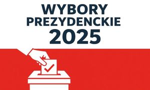 grafika z napisem wybory prezydenckie 2025