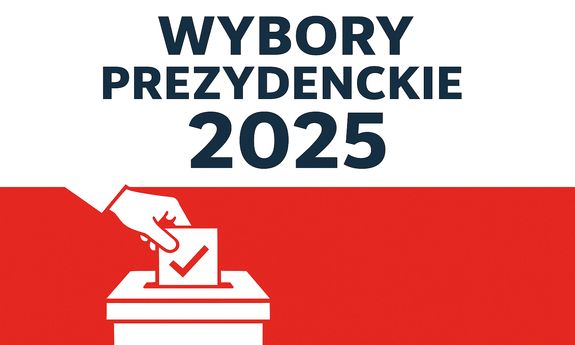 grafika z napisem wybory prezydenckie 2025