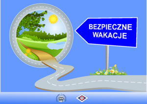 grafika z napisem bezpieczne wakacje