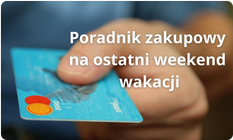 karta płatnicza i napis poradnik zakupowy