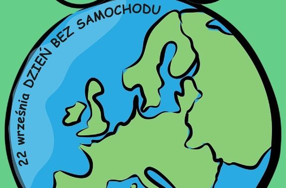 grafika kuli ziemskiej z napisem dzień bez samochodu