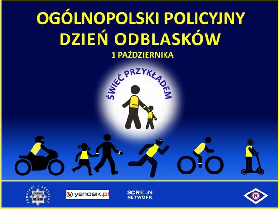 grafika akcji noś odblaski świeć przykładem