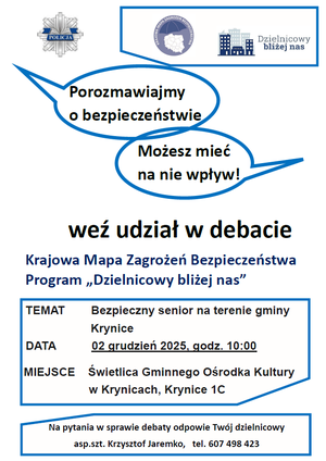plakat/zaproszenie na debatę