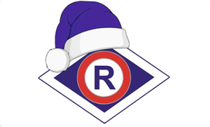 grafika Ruchu Drogowego z czapką mikołaja