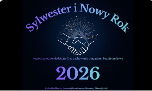grafika z napisem Sylwester i Nowy Rok
