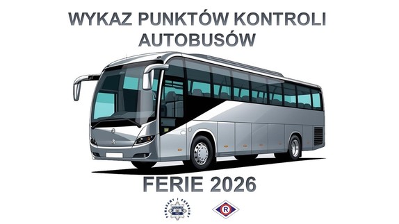autobus i napis wykaz kontroli autobusów ferie 2026
