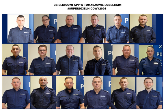wizerunki dzielnicowych Komendy Powiatowej Policji w Tomaszowie Lubelskim
