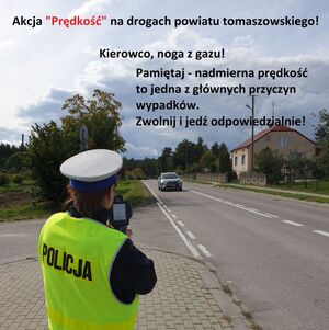 policjantka mierzy prędkość