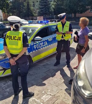 policjanci legitymują pieszych