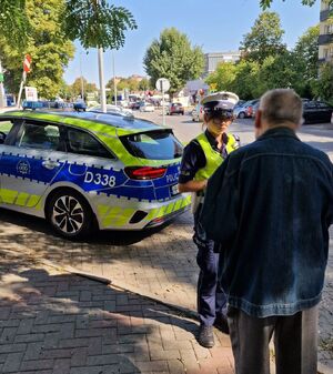 policjanci legitymują pieszych