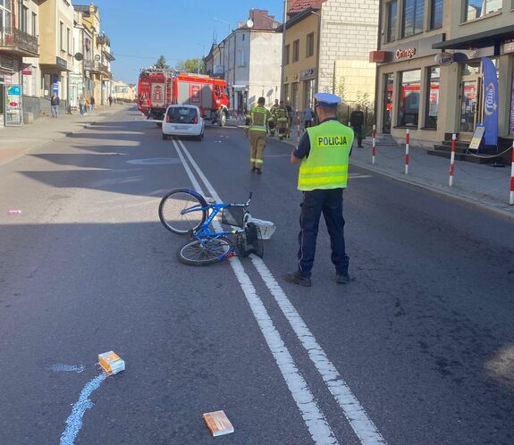 ulica Lwowska w Tomaszowie Lubelskim gdzie doszło do potrącenia pieszej prowadzącej rower