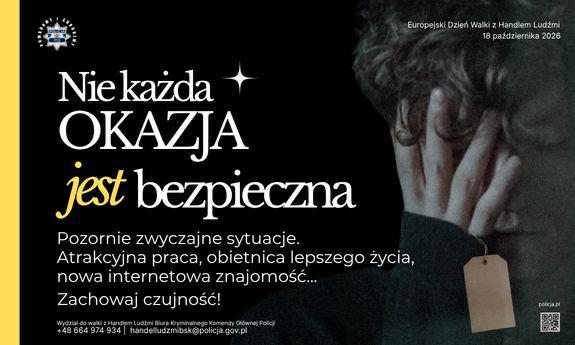 plakat Europejskiego Dnia Walki z Handlem ludźmi